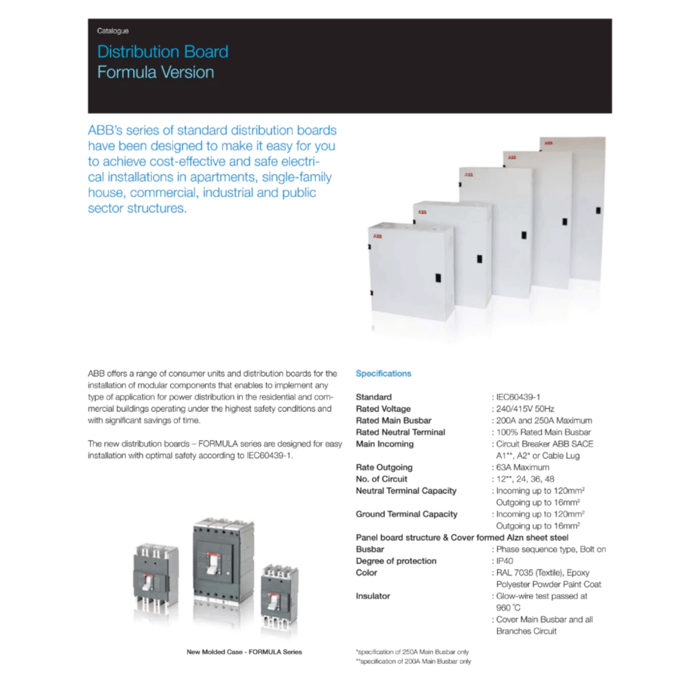 ตู้โหลดเซ็นเตอร์ 24 ช่อง 125A ABB รุ่น DB24MC200 แบบ MAIN CIRCUIT BREAKER_8